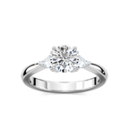 Selma LGD Trillion Three Stone Engagement Ring - 18K White Gold