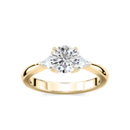 Selma LGD Trillion Three Stone Engagement Ring - 18K Yellow Gold