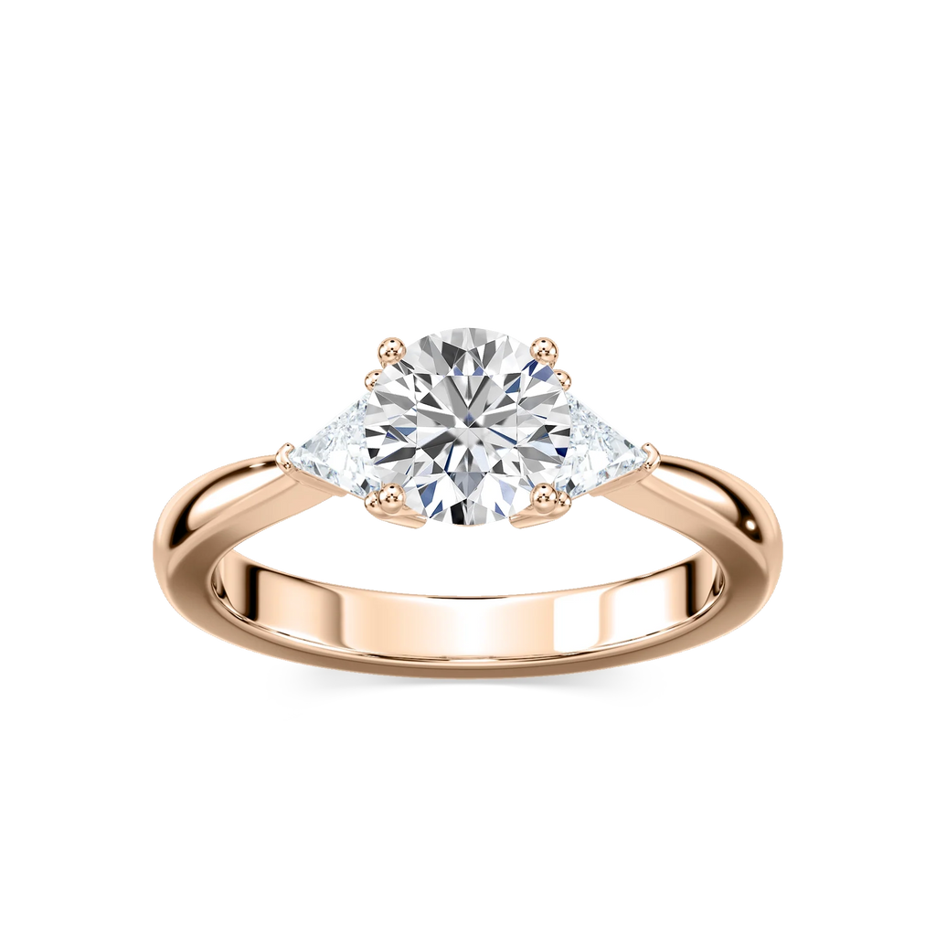 Selma LGD Trillion Three Stone Engagement Ring - 18K Rose Gold