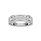 Antonella 1 ctw Round LGD Seven Stone Channel Anniversary Band - 14K White Gold