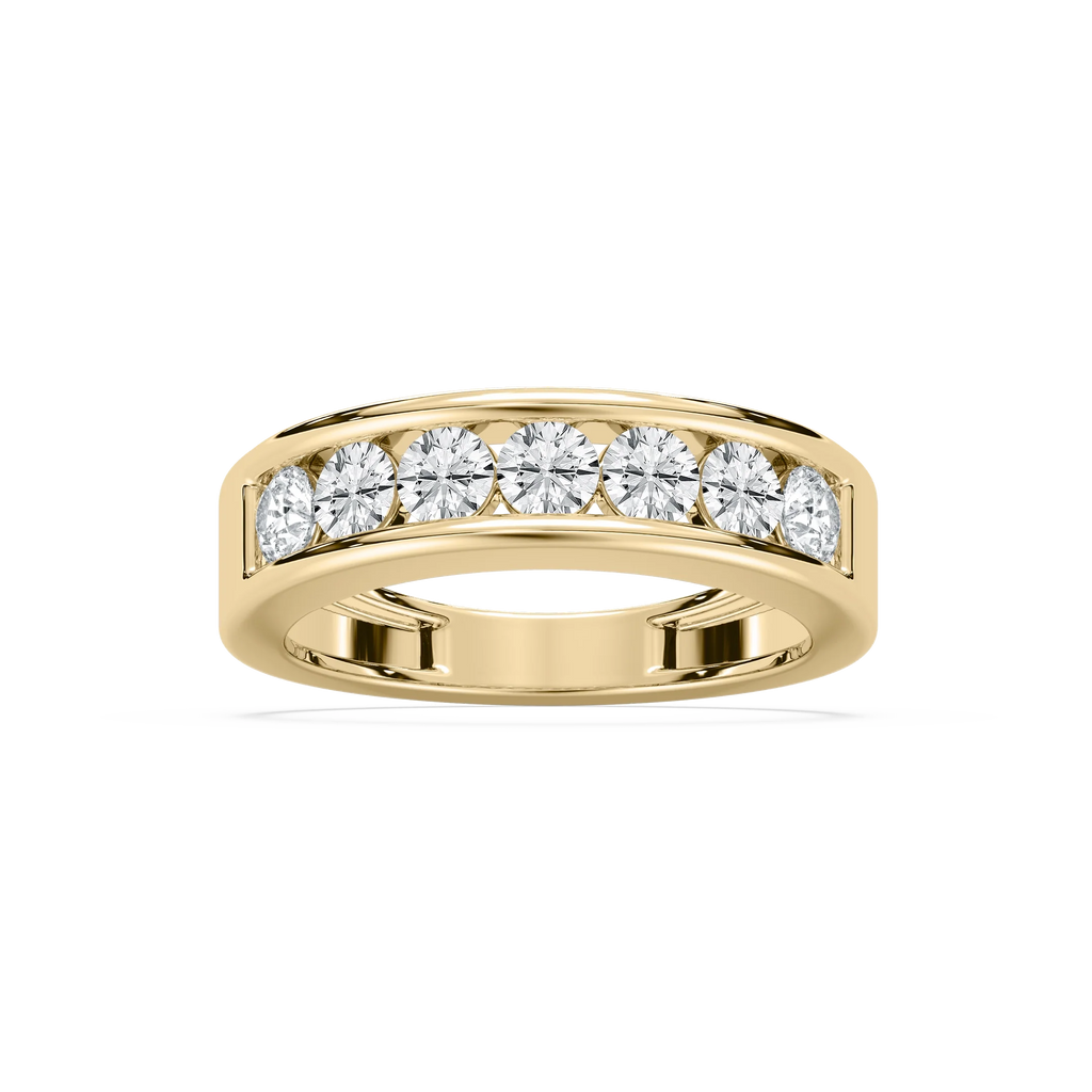 Antonella 1 ctw Round LGD Seven Stone Channel Anniversary Band - 14K Yellow Gold