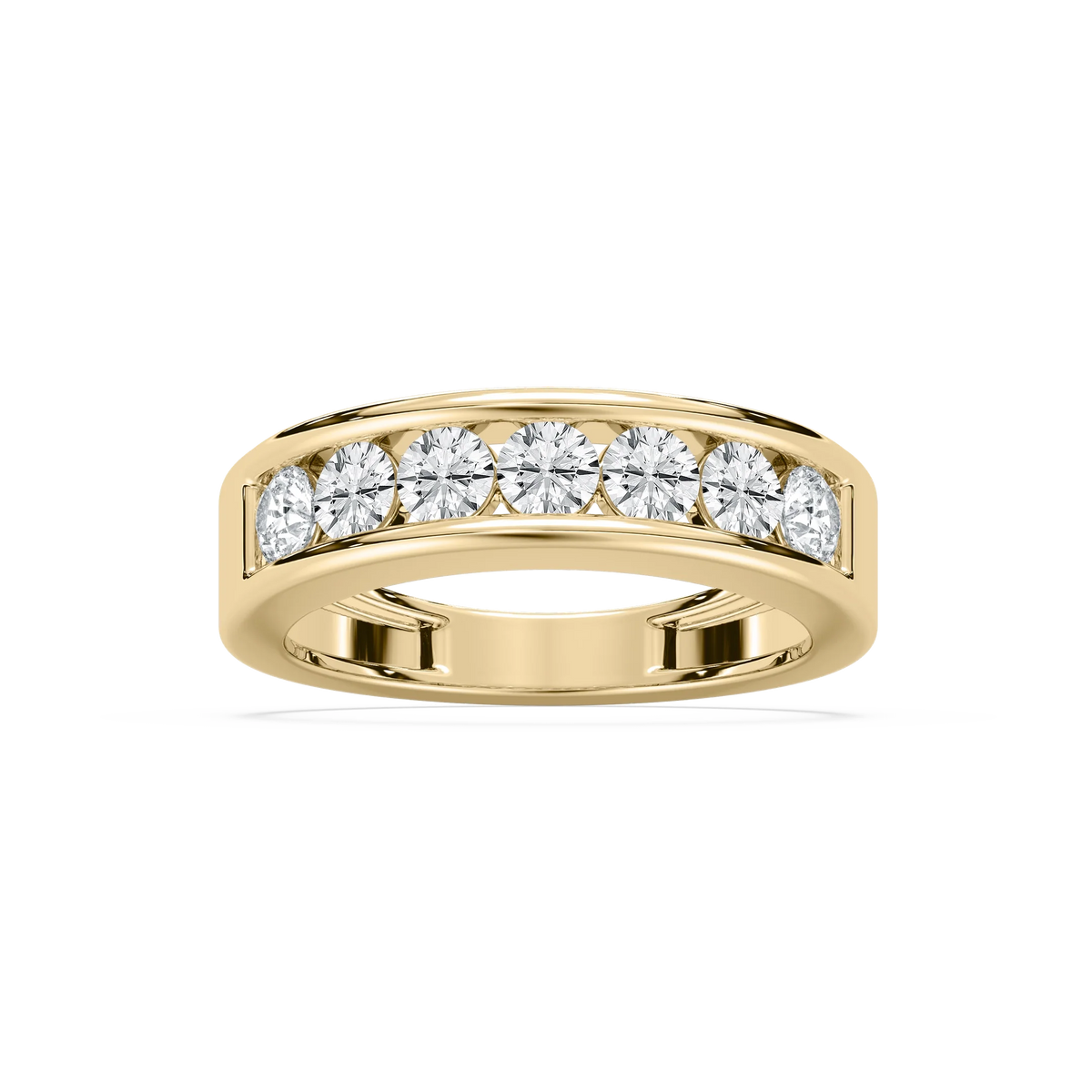 Antonella 1 ctw Round LGD Seven Stone Channel Anniversary Band - 14K Yellow Gold