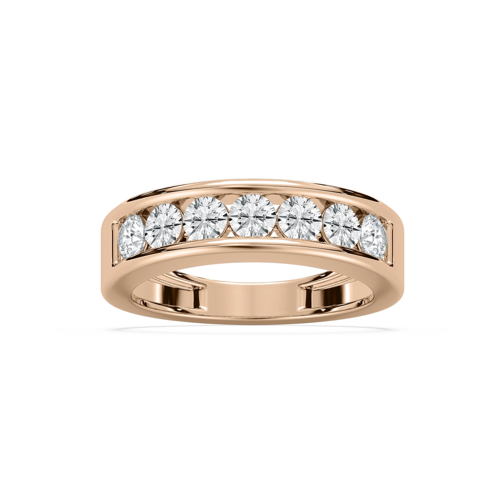 Antonella 1 ctw Round LGD Seven Stone Channel Anniversary Band - 14K Rose Gold