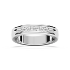 Nash 5/8 ctw Round LGD 5.00mm Channel Mens Wedding Band - 14K White Gold