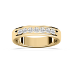 Nash 5/8 ctw Round LGD 5.00mm Channel Mens Wedding Band - 14K Yellow Gold