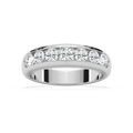 Joshua 1 ⅔ ctw Round LGD 4.35mm Channel Mens Wedding Band - 14K White Gold