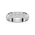 Joshua 1 ⅔ ctw Round LGD 4.35mm Channel Mens Wedding Band - 14K White Gold