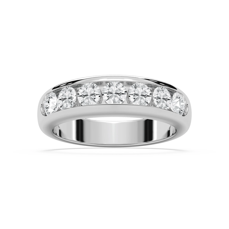 Joshua 1 ⅔ ctw Round LGD 4.35mm Channel Mens Wedding Band - 14K White Gold