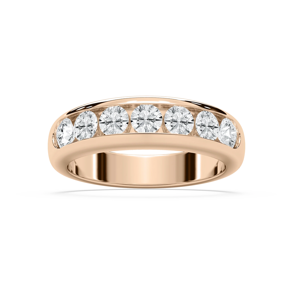 Joshua 1 ⅔ ctw Round LGD 4.35mm Channel Mens Wedding Band - 14K Rose Gold