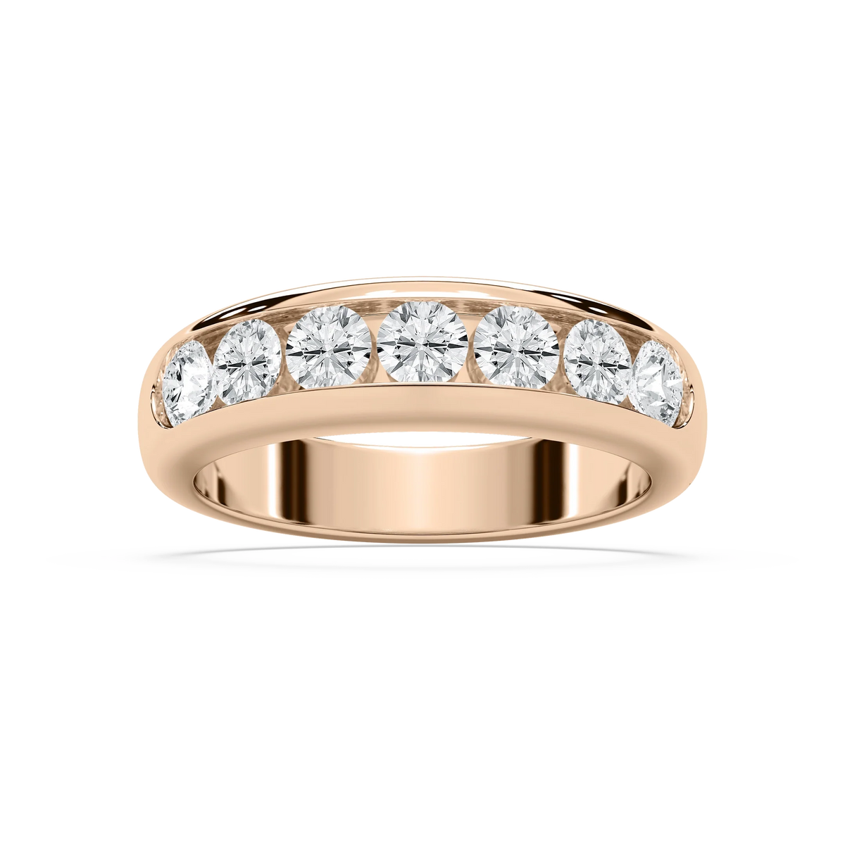 Joshua 1 ⅔ ctw Round LGD 4.35mm Channel Mens Wedding Band - 14K Rose Gold