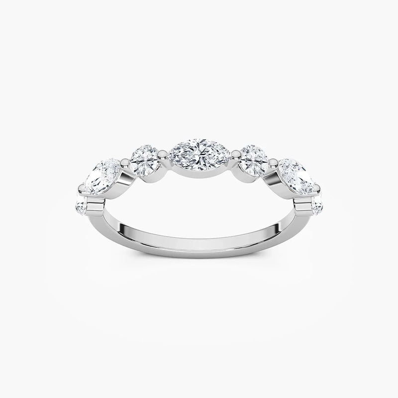 Natalie 7/8 ctw Marquise and Round LGD Shared Prong Wedding Band