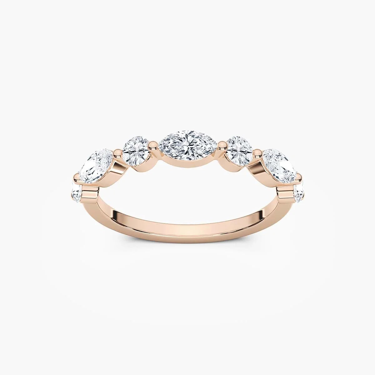 Natalie 7/8 ctw Marquise and Round LGD Shared Prong Wedding Band