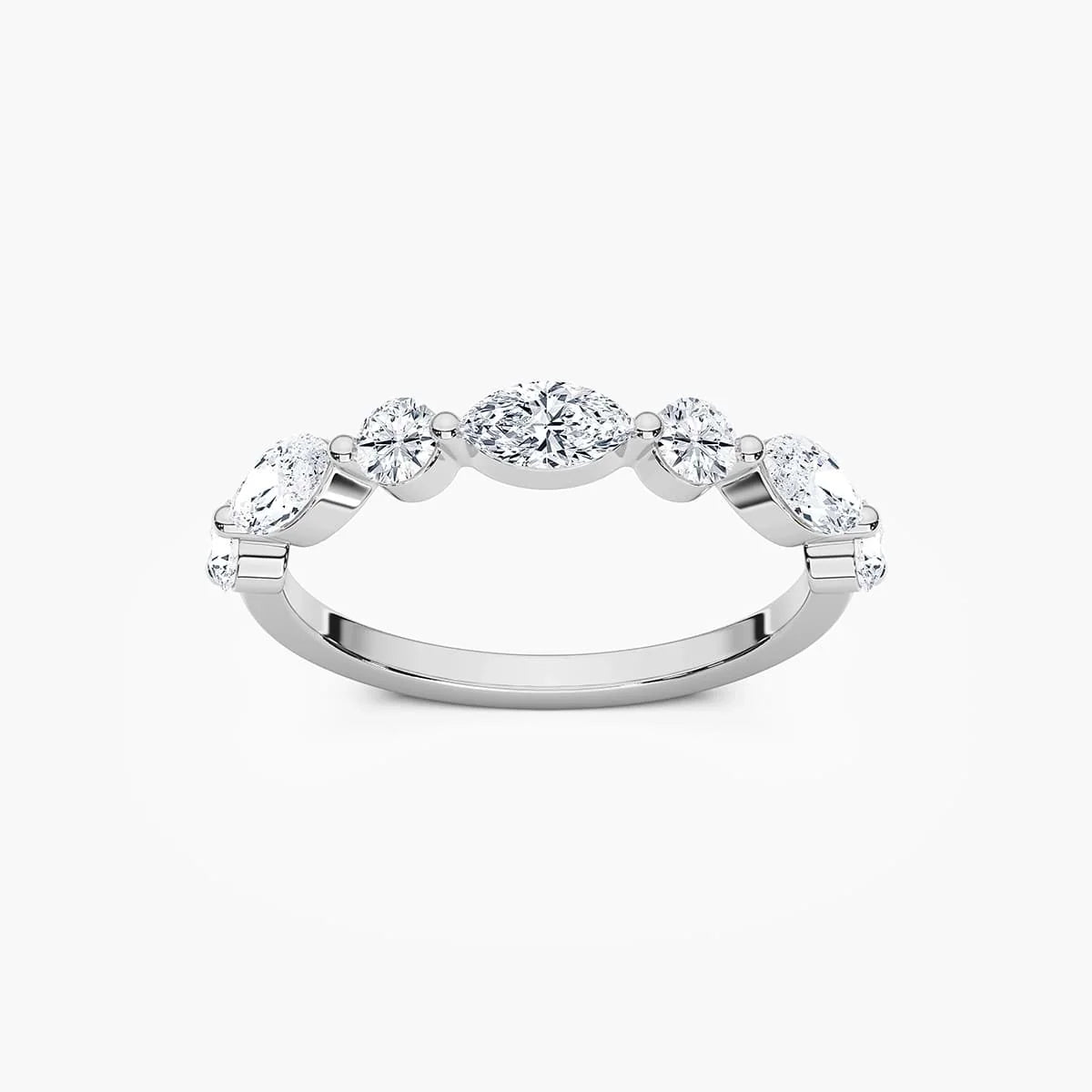 Natalie 7/8 ctw Marquise and Round LGD Shared Prong Wedding Band