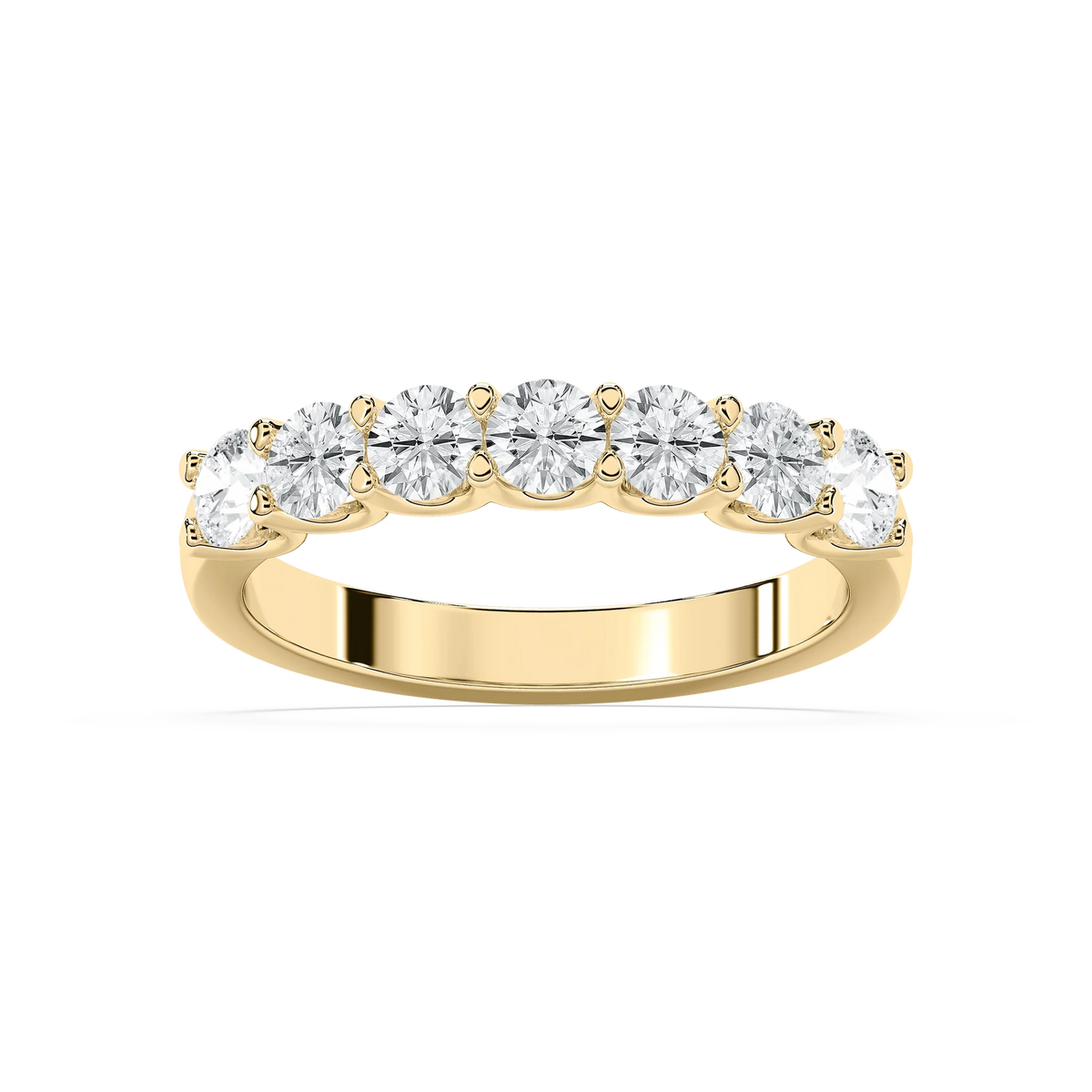 Amelia 1 ctw Round LGD Seven Stone U Prong Anniversary Band - 14K Yellow Gold / F-VS2