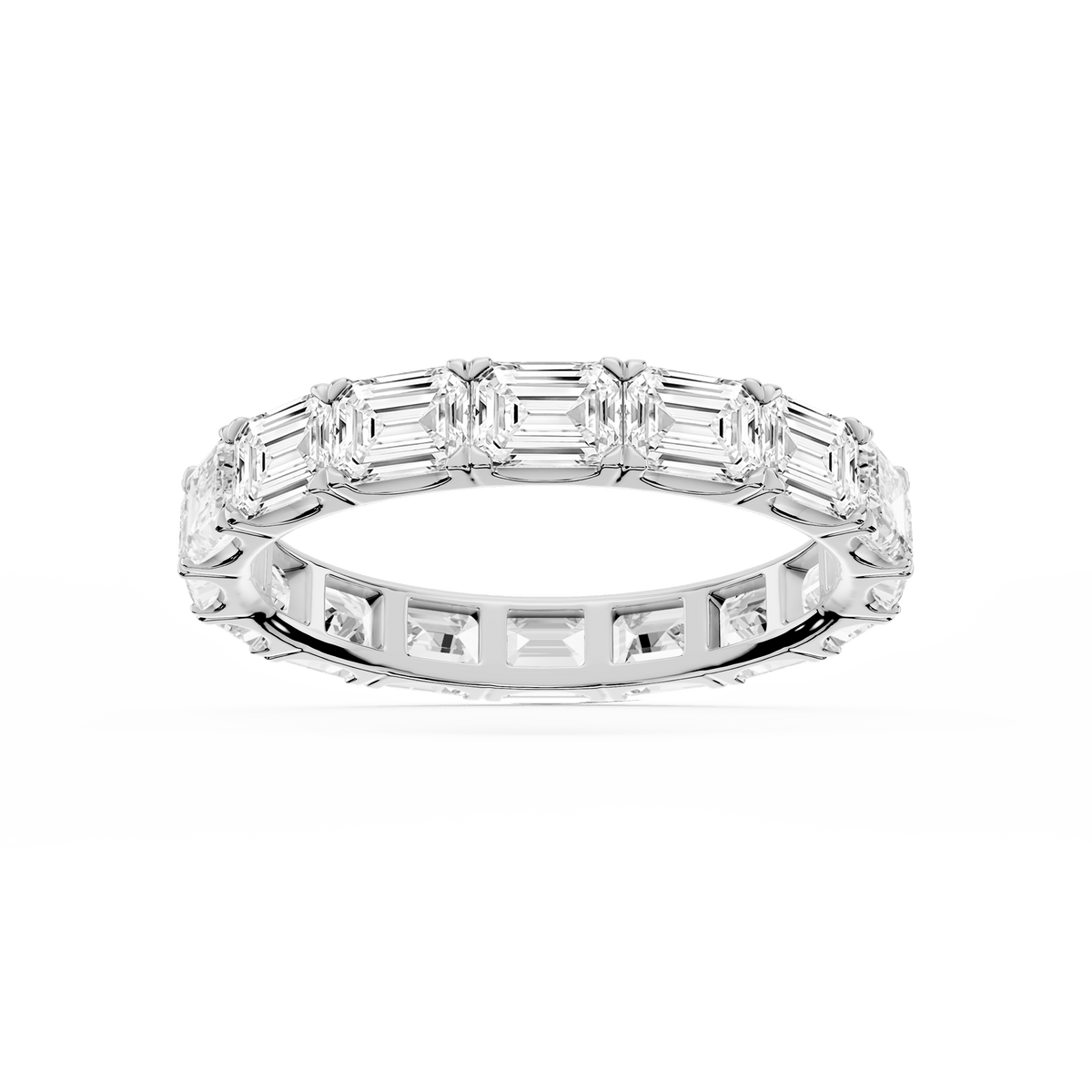 Shiloh Oval LGD East West Eternity Band - 14K White Gold / 4 ctw