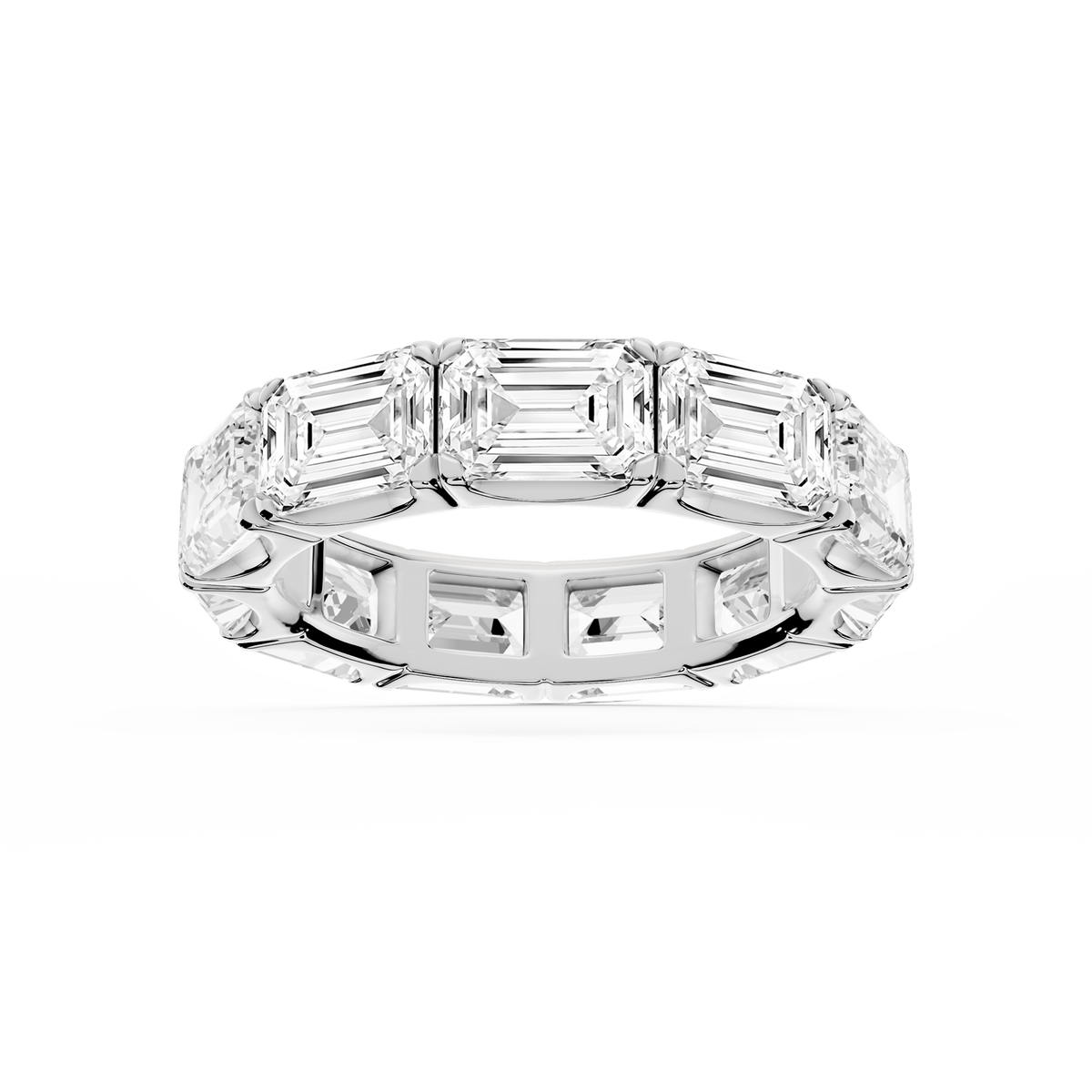 Shiloh Oval LGD East West Eternity Band - 14K White Gold / 9 ctw