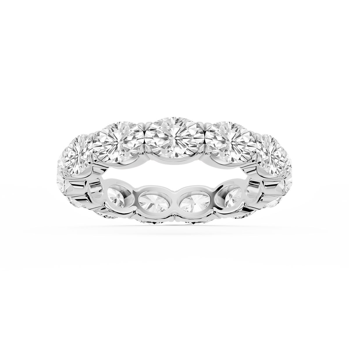 Shiloh Oval LGD East West Eternity Band - 18K White Gold / 4 ctw