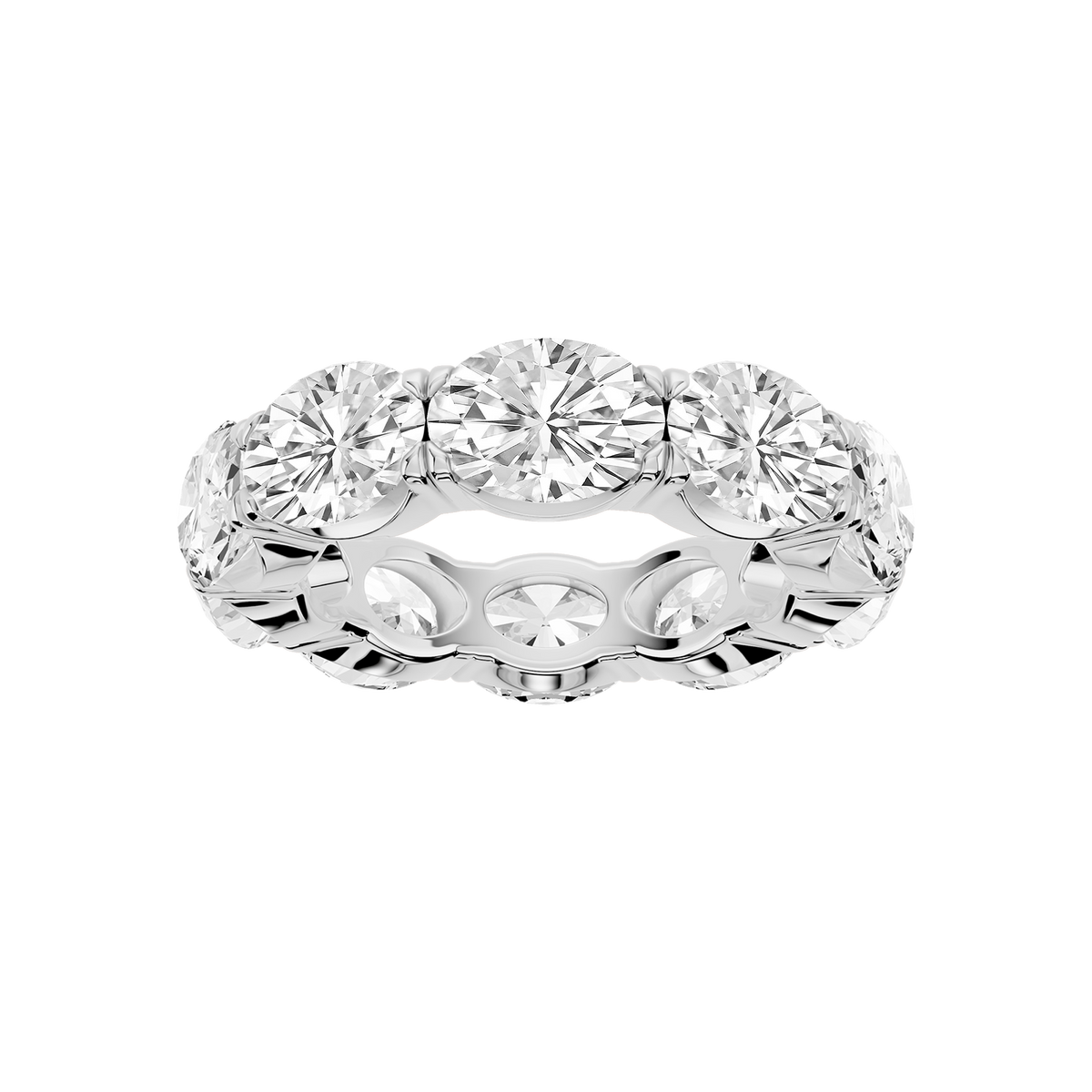 Shiloh Oval LGD East West Eternity Band - 18K White Gold / 10 ctw