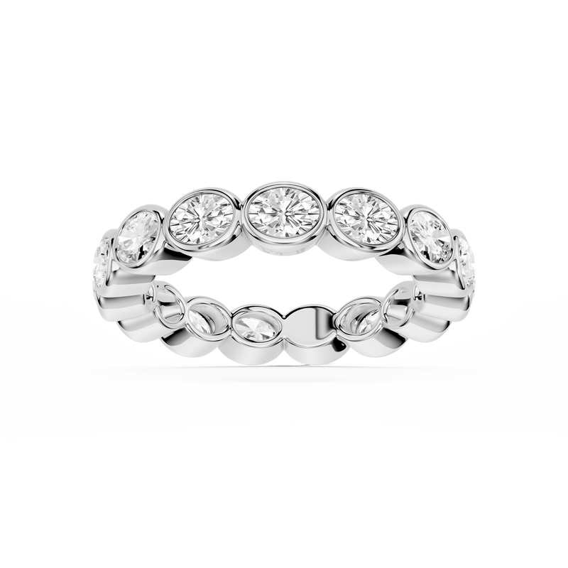 Sienna Oval LGD East West Bezel Eternity Band - 14K White Gold / 2 ctw