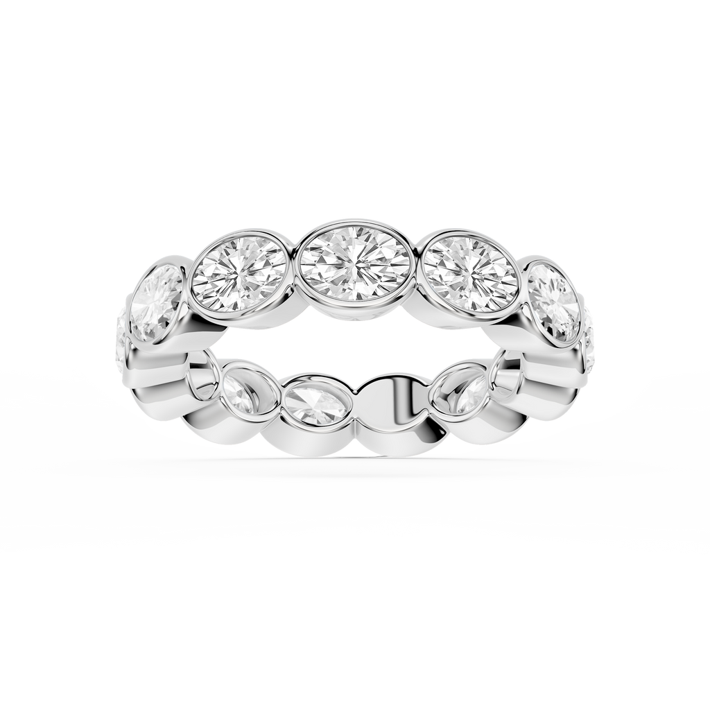 Sienna Oval LGD East West Bezel Eternity Band - 14K White Gold / 3 ctw