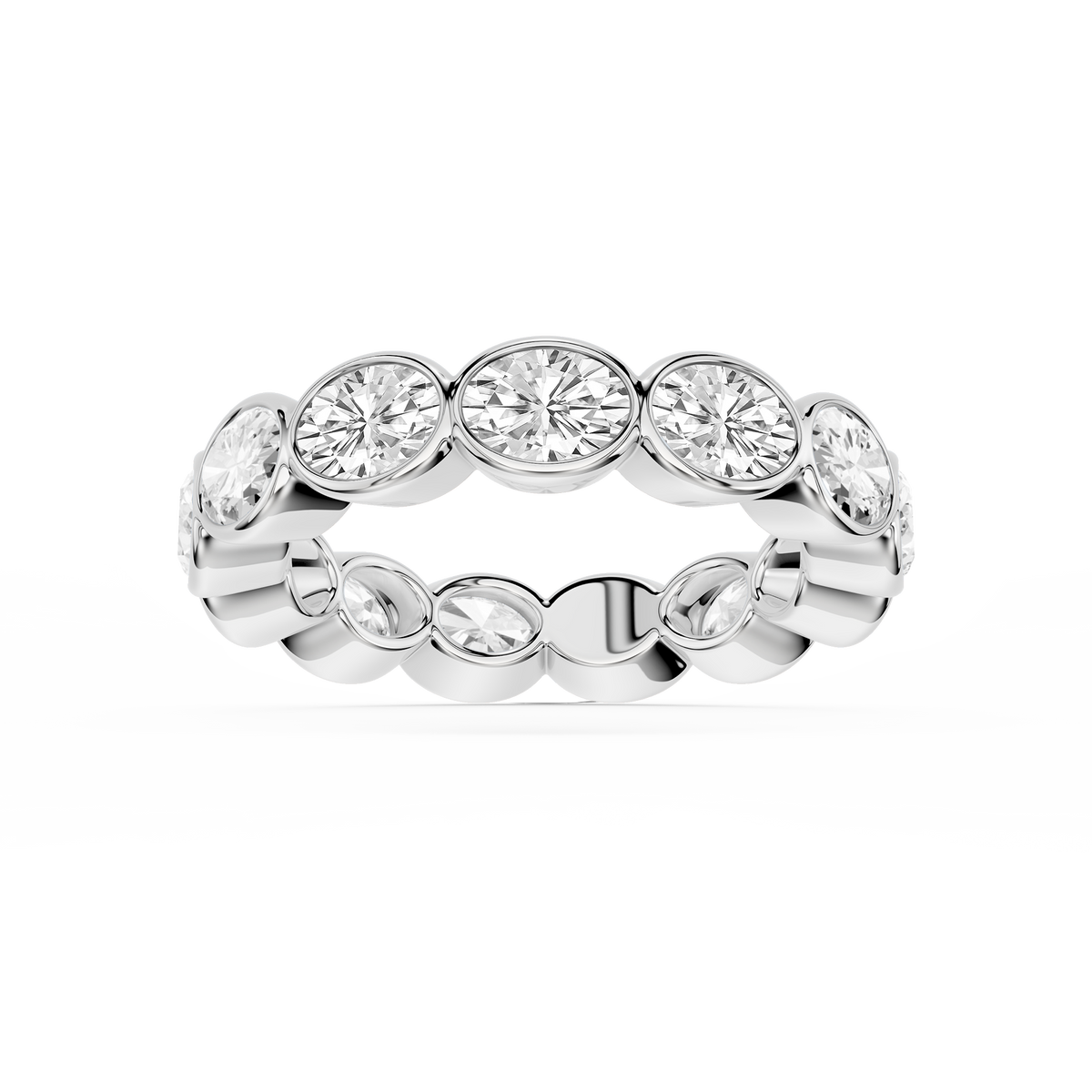 Sienna Oval LGD East West Bezel Eternity Band - 14K White Gold / 3 ctw