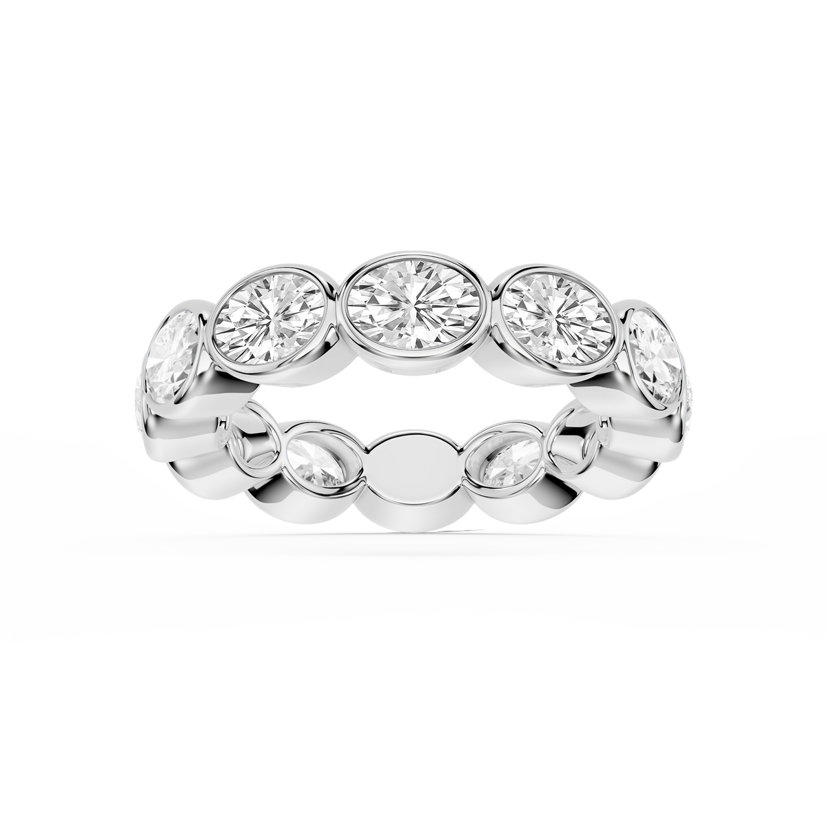 Sienna Oval LGD East West Bezel Eternity Band - 14K White Gold / 4 ctw