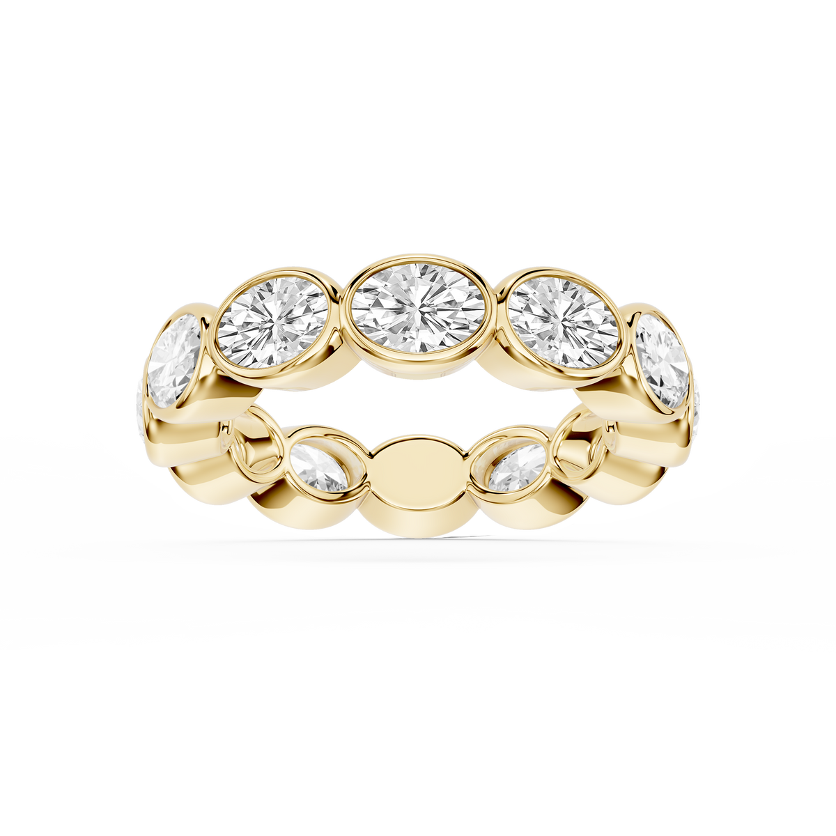 Sienna Oval LGD East West Bezel Eternity Band - 14K Yellow Gold / 4 ctw