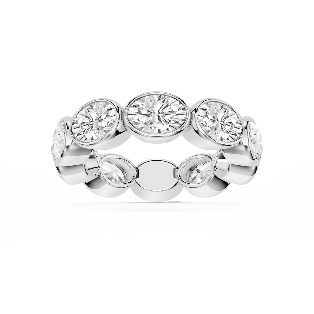 Sienna Oval LGD East West Bezel Eternity Band - 14K White Gold / 6 ctw