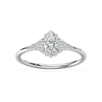 Signe 5/8 ctw Marquise LGD Petite Side Stone Promise Ring - 14K White Gold