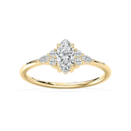 Signe 5/8 ctw Marquise LGD Petite Side Stone Promise Ring - 14K Yellow Gold