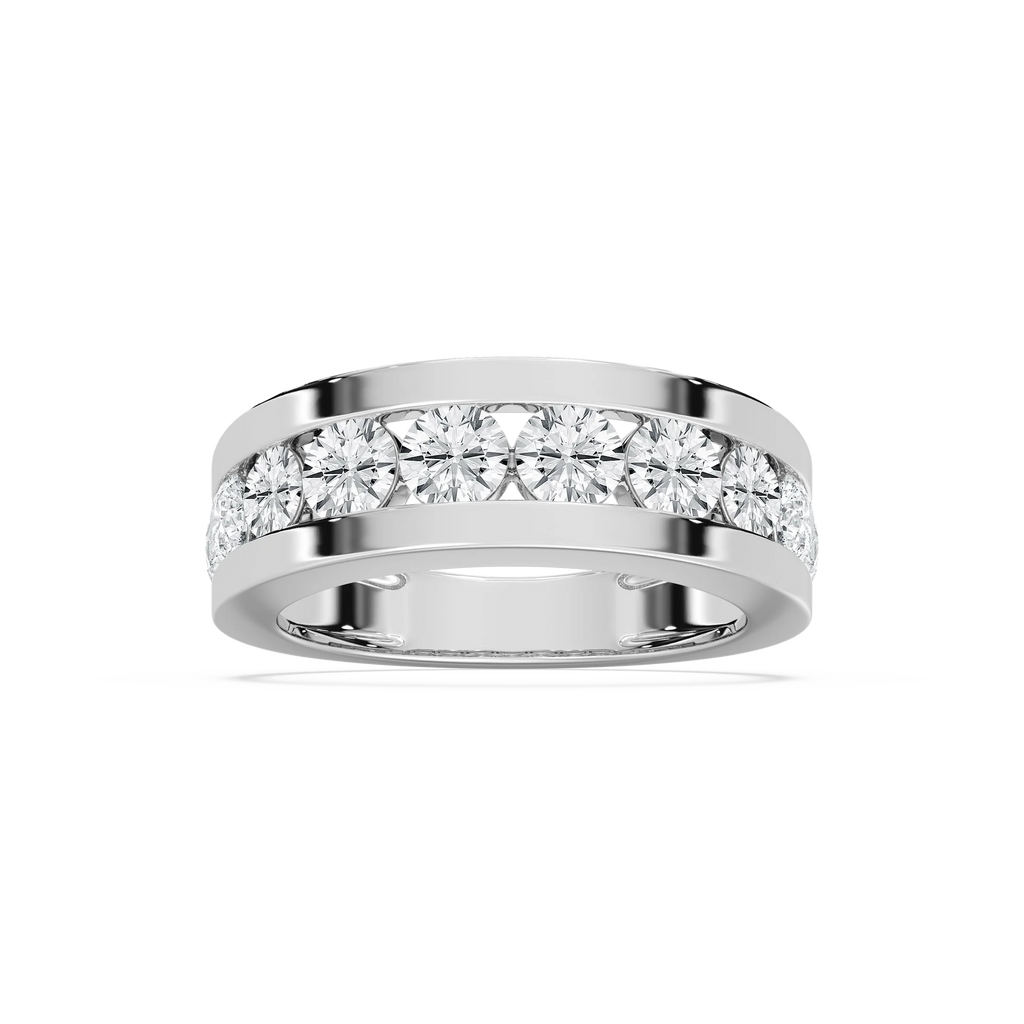 Silas 2 ctw Round LGD 7.50 mm Channel Mens Wedding Band