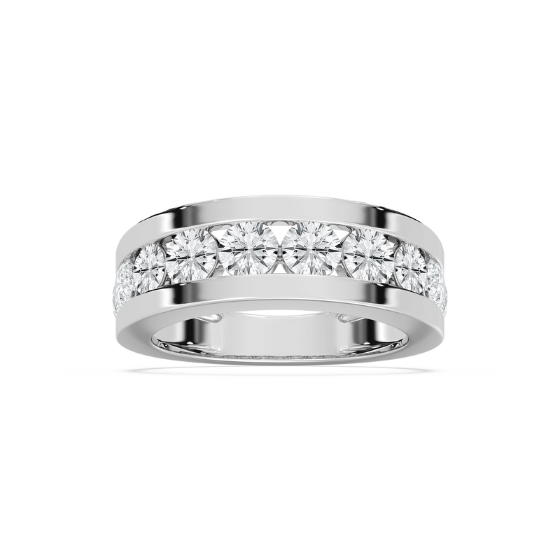 Silas 2 ctw Round LGD 7.50 mm Channel Mens Wedding Band