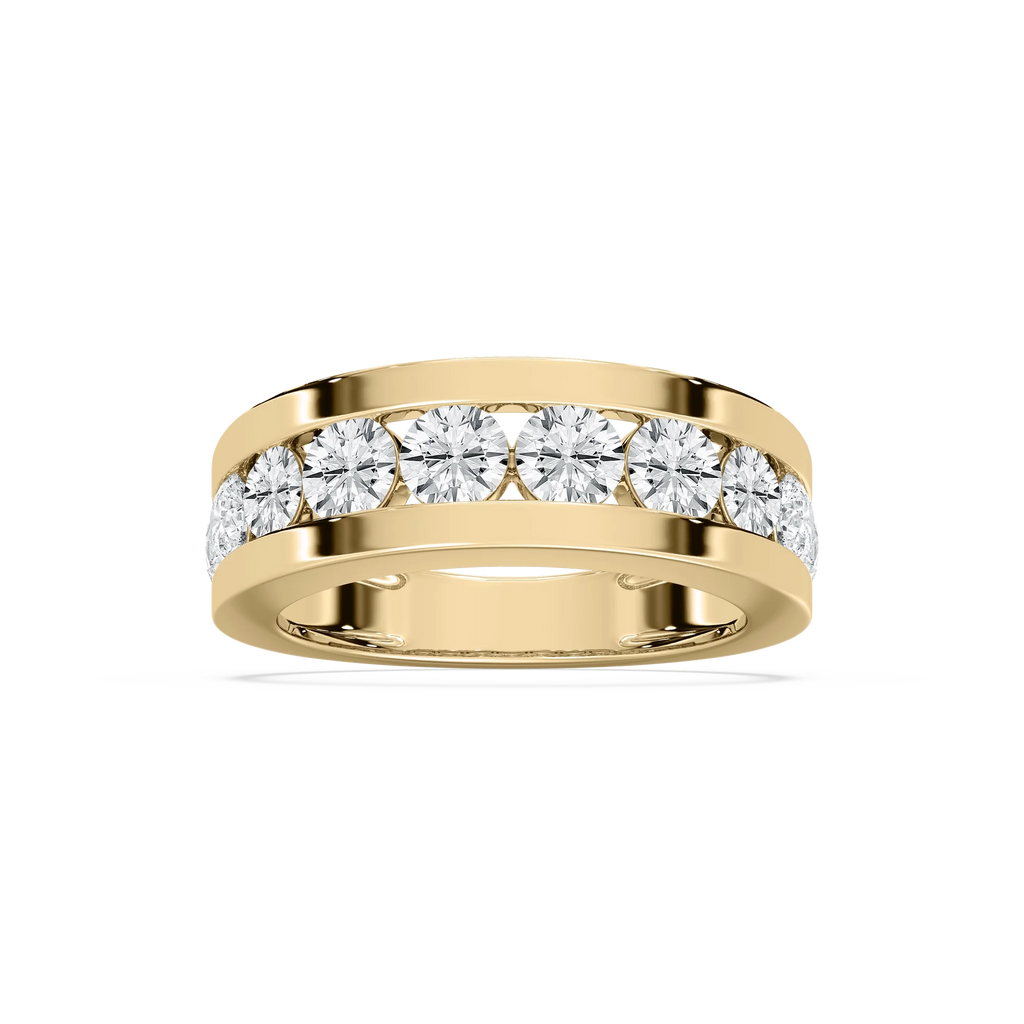 Silas 2 ctw Round LGD 7.50 mm Channel Mens Wedding Band