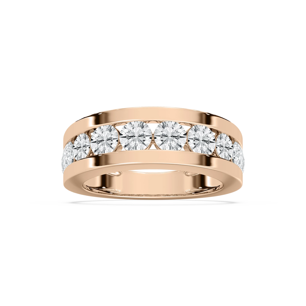Silas 2 ctw Round LGD 7.50 mm Channel Mens Wedding Band