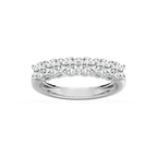 River 1 ⅕ ctw Round LGD Six Stone Shared Prong Anniversary Band - 14K White Gold