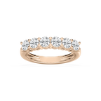 River 1 ⅕ ctw Round LGD Six Stone Shared Prong Anniversary Band - 14K Rose Gold