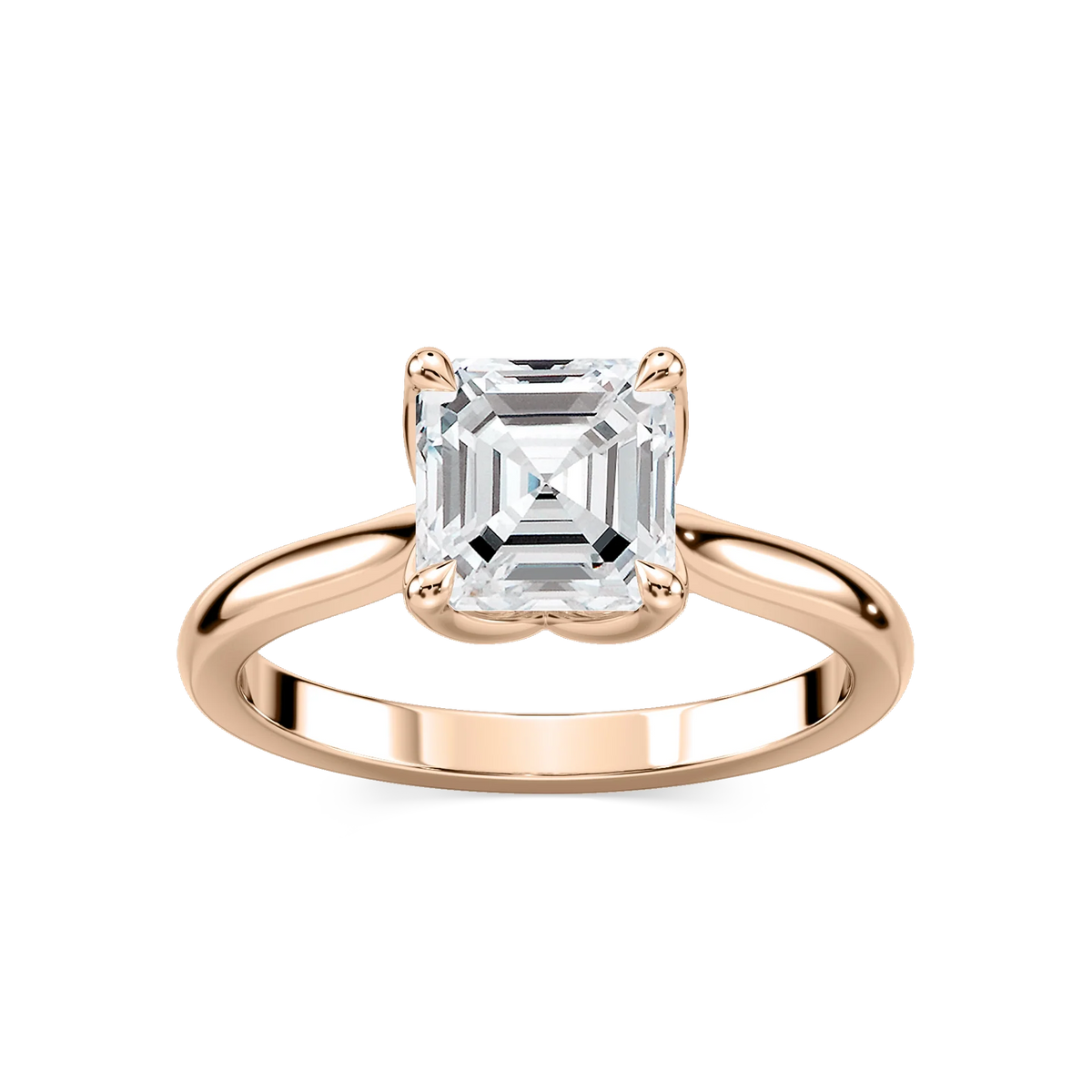 Skye Asscher LGD Cathedral Tulip Solitaire Engagement Ring - 14K Rose Gold