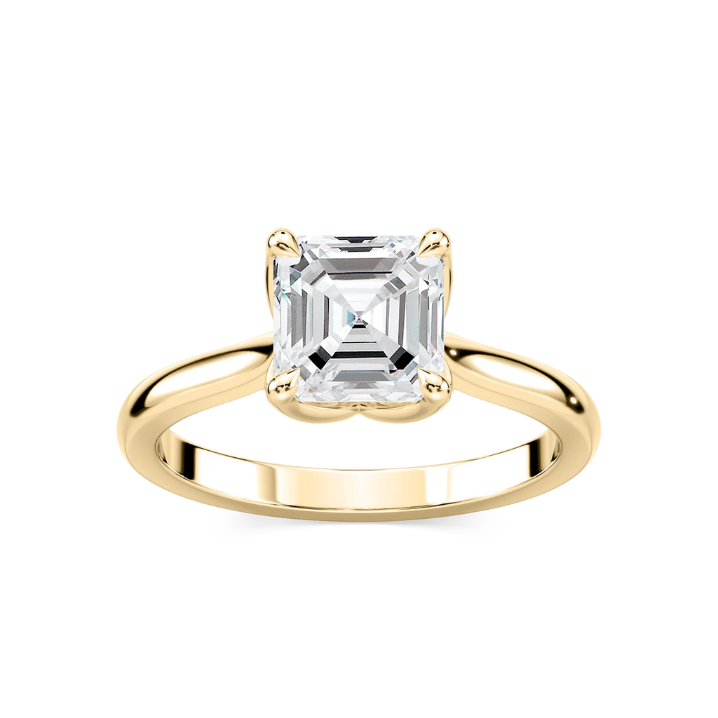 Skye Asscher LGD Cathedral Tulip Solitaire Engagement Ring - 18K Yellow Gold