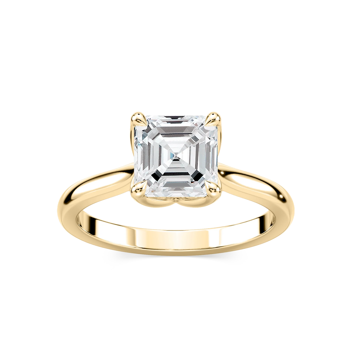 Skye Asscher LGD Cathedral Tulip Solitaire Engagement Ring - 18K Yellow Gold