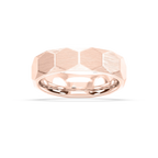 Slate 6.00mm Faceted Plain Metal Band - 18K Rose Gold