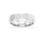 Slate 6.00mm Faceted Plain Metal Band - Platinum