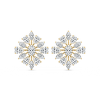 1 ⁷⁄₈ ctw Pear, Oval, and Marquise LGD Snowflake Cluster Earrings - 14K Yellow Gold