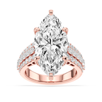 Sophia 11 ¾ ctw Marquise LGD Triple Row Hidden Halo Engagement Ring - Signature Collection - 18K Rose Gold