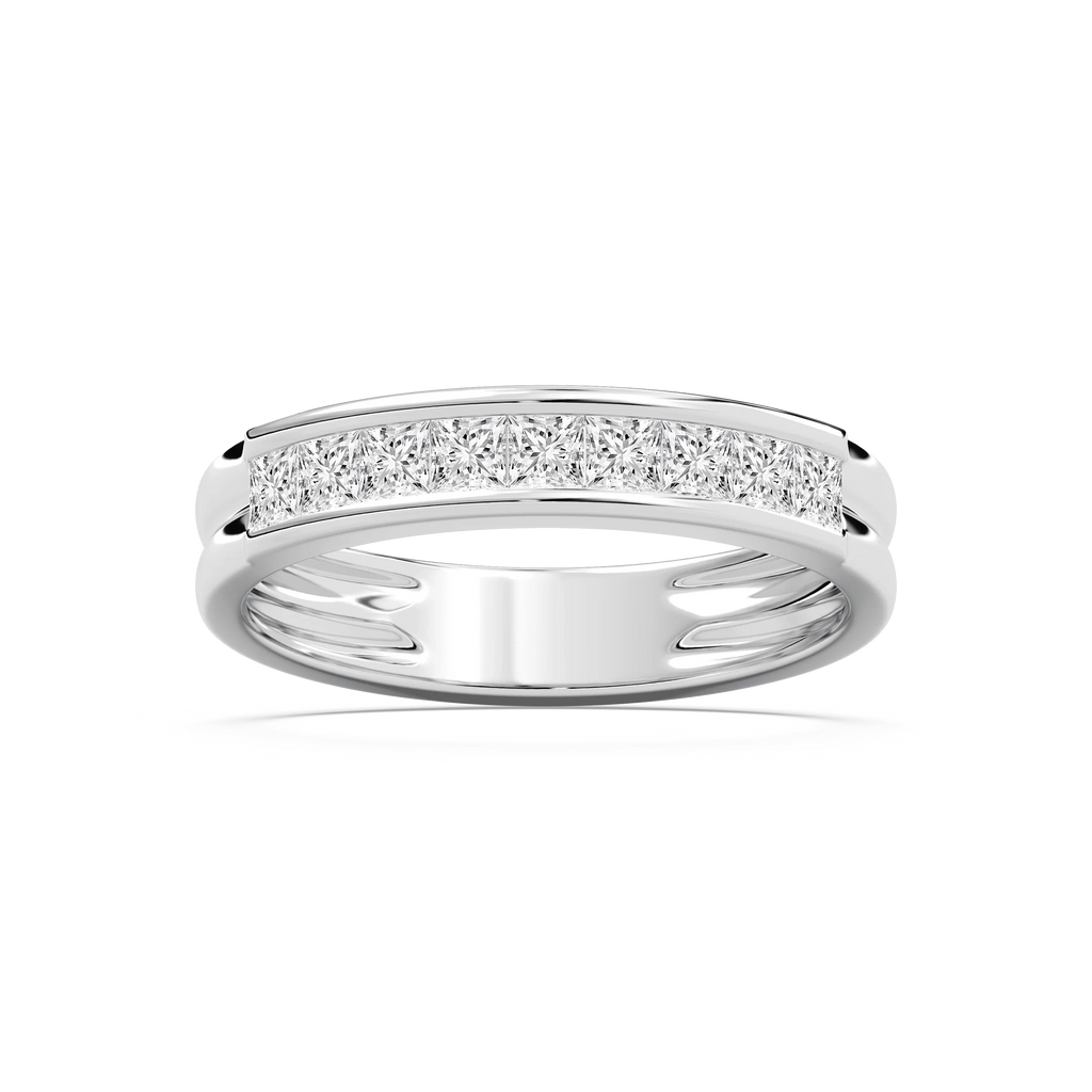Bennett 7/8 ctw Princess LGD 4.50mm Channel Mens Wedding Band