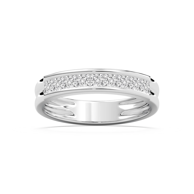 Bennett 7/8 ctw Princess LGD 4.50mm Channel Mens Wedding Band