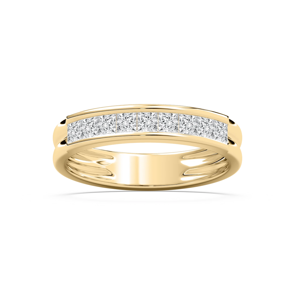 Bennett 7/8 ctw Princess LGD 4.50mm Channel Mens Wedding Band