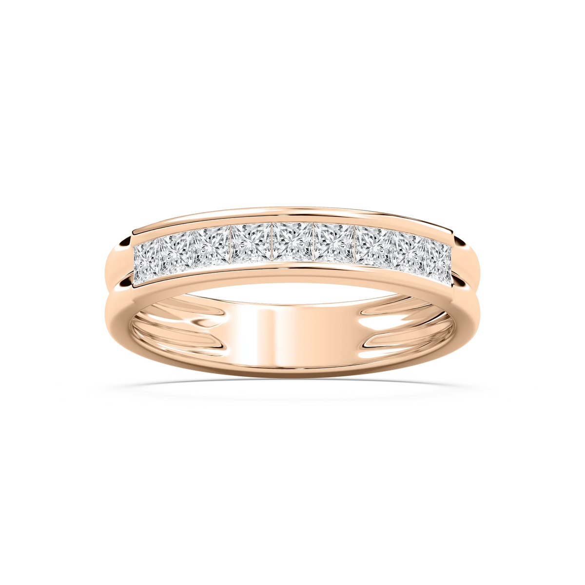 Bennett 7/8 ctw Princess LGD 4.50mm Channel Mens Wedding Band