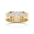 Elijah 1 ⅓ ctw Princess LGD 7.20mm Bezel Mens Wedding Band - 14K Yellow Gold