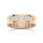 Elijah 1 ⅓ ctw Princess LGD 7.20mm Bezel Mens Wedding Band - 14K Rose Gold