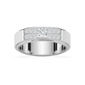 Max 1 ctw Princess LGD 6.80mm Half Bezel Mens Wedding Band